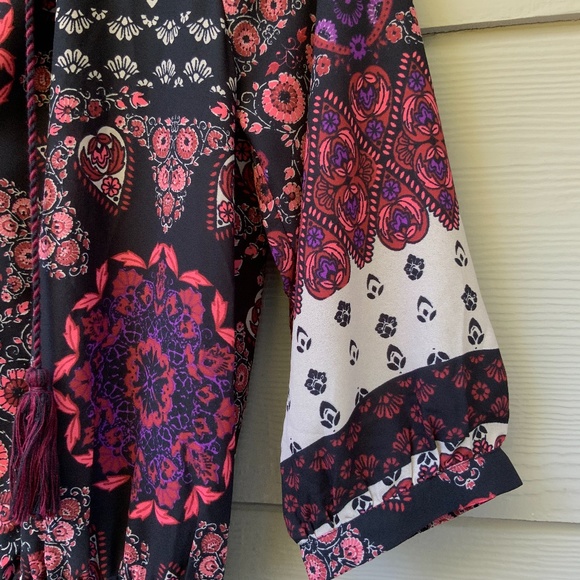 COLLECTIVE CONCEPTS Boho Floral Dress Tassels Pink - Picture 5 of 9